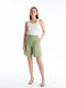 Comfortable Fit Plain Linen Look Women's Shorts